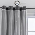 1PC Star Blackout Curtains, Tulle for windows with Double Layer, Curtains for Ramadan, Decoration for Eid For House Room.