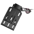 Telescopic Folding LED Light Side Mount License Plate Holder Black.