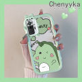 Chenyyka For Xiaomi Redmi Note 10 Pro Max Case Cartoon Cute Green Dinosaur Shockproof Clear Phone Cases Little Monster Camera Lens Protective Cover Silicone Transparent Soft Case. 