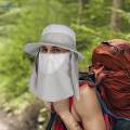 Fishing Hat Sun Hat Camping Removable Neck Flap Cover Summer Gray.