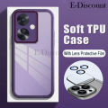 New Phone Case For OPPO Reno 11F Cover Camera Protection Semi Transparent Soft Silicone Shockproof with Lens Protector Films for OPPO Reno11 F Case.