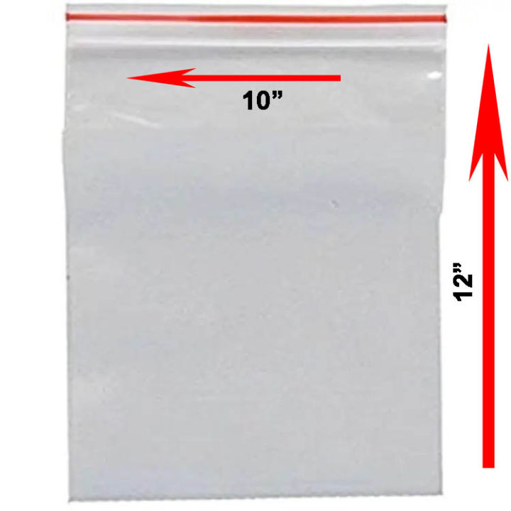 Resealable 10"X12" Pack of 25 Pcs Clear Zipper Poly Bag Zip Lock Poly.