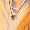 Barbie Love Necklace Diamond Castle Princess Natural Crystal Heart-Shaped Necklace Couple Girlfriends Ornament New Year Gift. 