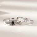 Luxury Romantic Angel Demon Couple Rings for Women Men Fashion Zircon Wings Design Adjustable Engagement Wedding Ring Jewelry. 