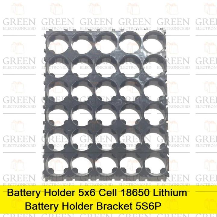 2Pcs Battery Holder 5×6 Cell 18650 Lithium Battery Holder Bracket 5S6P Plastic DIY Battery Pack Fixed Combination 18.4mm Hole Diameter Cylindrical Battery Case Holder Spot Welding 18650 Spacer Assembly