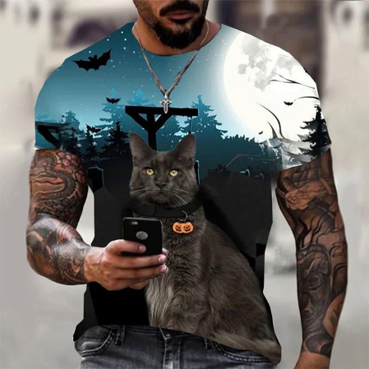 2022%20summer%203D%20printing%20cat%20T-shirt%20men's%20women's%20casual%20short%20sleeve%20o-neck%20fashion%20animal%20clothes%20graphic%20t%20shirts%20-%20Image%204