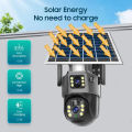 V380 Pro 4G Dual Lens Solar PTZ Outdoor Camera Solar Powered Outdoor PTZ Security CCTV Camera V380 4G Sim Card Supported IP Camera.