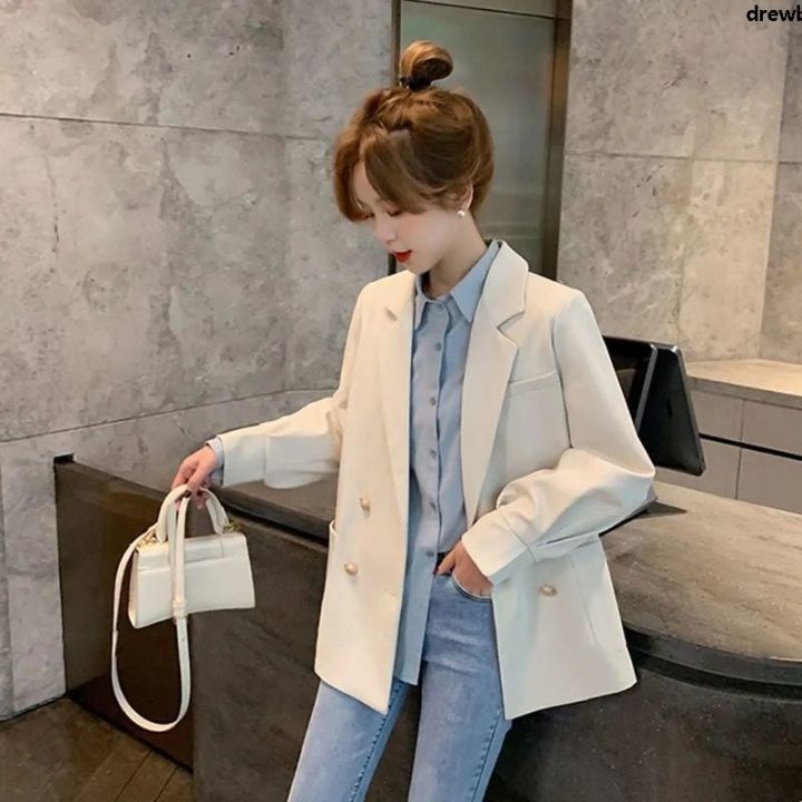 Women's Buckle Suit Design Fried Street Women 2024 Suit Small Sense Niche New Style Korean Commuter Spring Coat Double Row …