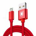Colorful Nylon Braiding Fast Charging And USB Data Cable - Red - Imported. 