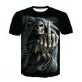 Grim Reaper T Shirt 3d Heavy Metal Skull T Shirts For Men Graphic Print T-shirts Oversized Sleeve Punk Rock Top Men's Clothing. 