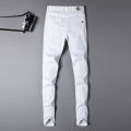 White Men's Jeans Four Seasons Affordable Luxury Fashion Pants Slim Straight Stretch Trousers Trendy Men's Pants.
