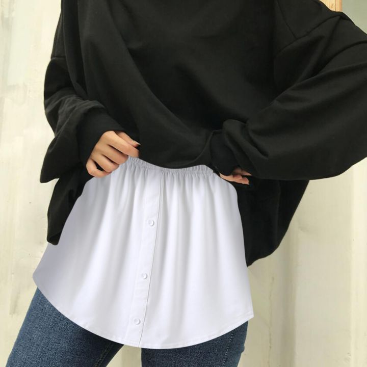 Detachable%20Underskirt%20Cotton%20Shirt%20Extender%20for%20Women%20Irregular%20False%20Skirt%20Tail%20Blouse%20Hem%20Plaid%20Mini%20Skirt%20Extender%20Hemline%20-%20Image%204