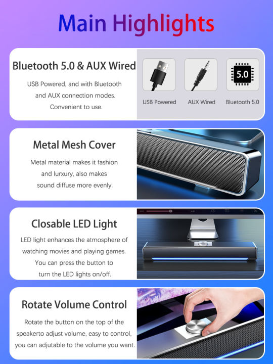 NEW%202023%20LED%20TV%20Sound%20Bar%20AUX%20Wired%20Wireless%20Bluetooth%20Speaker%20Home%20Theater%20System%20Surround%20SoundBar%20for%20TV%20PC%20Computer%20Speakers%20-%20Image%206