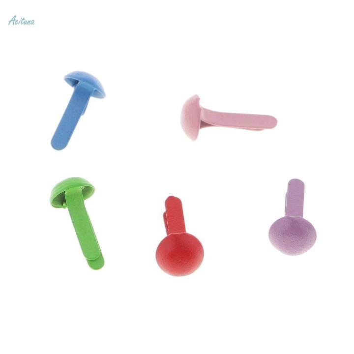 100Pc%20Metal%20Round%20Head%20Brads%20Paper%20Craft%20Scrapbook%20Fastener%204.5x8mm%20Colored%20-%20Image%206