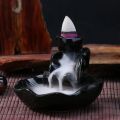 【Hey my home】Ceramic Monk/Lotus Shaped Mini Buddha Censer Backflow Incense Burner Home Office Teahouse Creative.