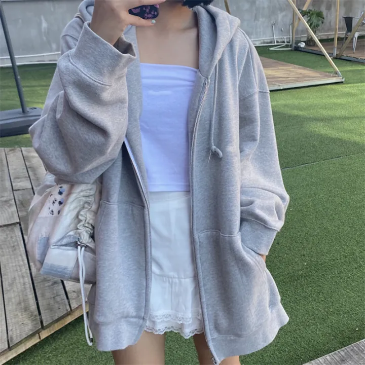 Ins%20Super%20Hot%20Sweater%20Women's%20Spring%20and%20Autumn%20oversize%20Hooded%20Thin%20Coat%20Korean%20Fashionable%20Student%20Loose%20Top%20Cardigan%20-%20Image%202