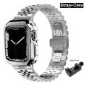 Stainless Steel Strap+Case for Apple Watch Series 7 6 SE 5 4 3 2 1 Band 38mm 40mm 41mm 42mm 44mm 45mm Metal Correa for iWatch Series Strap. 