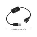 1Pce USB manual rotation/touch LED dimming switch controller desk lamp fan switch cable power cord USB interface.