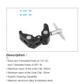 Super Clamp Camera Clamp Mount Multifunctional Monitor Mount Bracket Super Clamp With 1/4” Thread For Magic Arm.