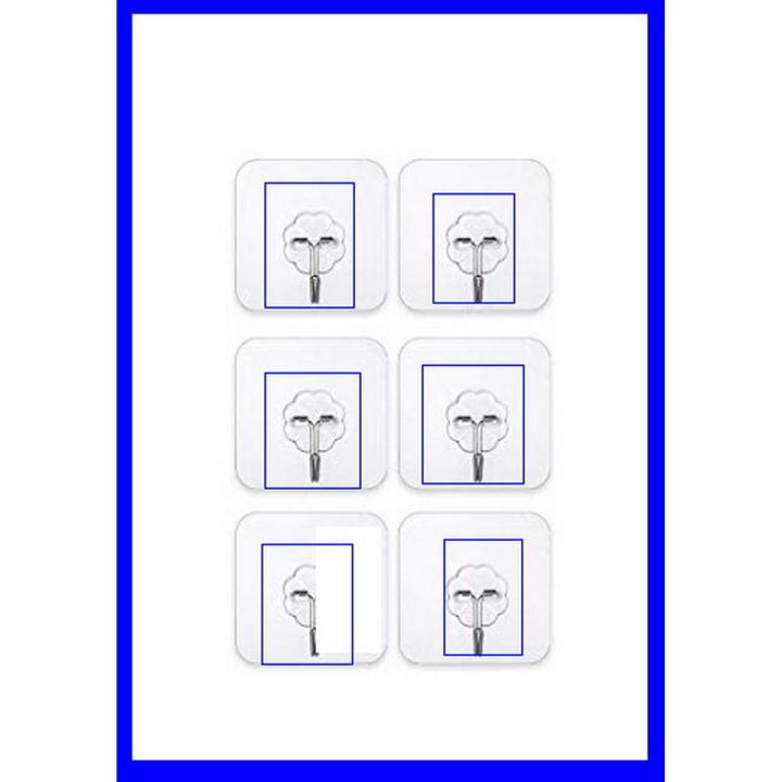 Wall Hooks Hangers – 6Pcs – Blue