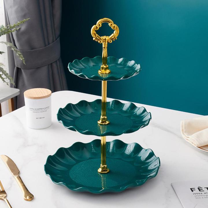 European-style multi-layer candy tray, living room creative fruit tray, cake stand, refreshment tray, three-layer fruit tray with durability