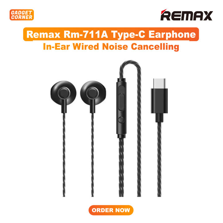 REMAX RM-711a TYPE-C Earphone call and music wired headset | Daraz.com.bd