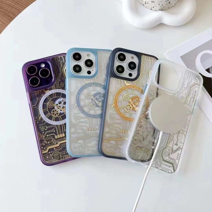For%20iPhone%2011%20Pro%20Max%20Luang%20Gold%20Magsafe%20Magnetic%20Wireless%20Charging%20Case%20Clear%20Shockproof%20Soft%20TPU%20Protect%20Back%20Cover%20-%20Image%206