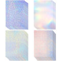 2 Sheet Self Adhesive Waterproof Film Gem Sticker Paper Laser Diamond Printing Paper DIY sticker label paper Holographic Sticker Amour zii.