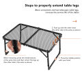 Iron Mesh Table, Camping Portable Folding Table 30kg Bearing Handle Design for Picnics. 
