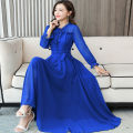 New Women Casual Tie Design Weightless Georgette China Kurti Blue Color. 