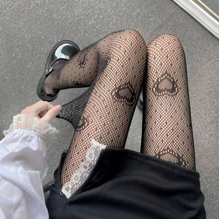 Women%20White%20heart%20Fishnet%20Lace%20Pantyhose%20Gothic%20Punk%20Harajuku%20Heart%20Dot%20Jacquard%20Patterned%20Sheer%20Tights%20Mesh%20Stockings%202022%20New%20Vnce%20-%20Image%205