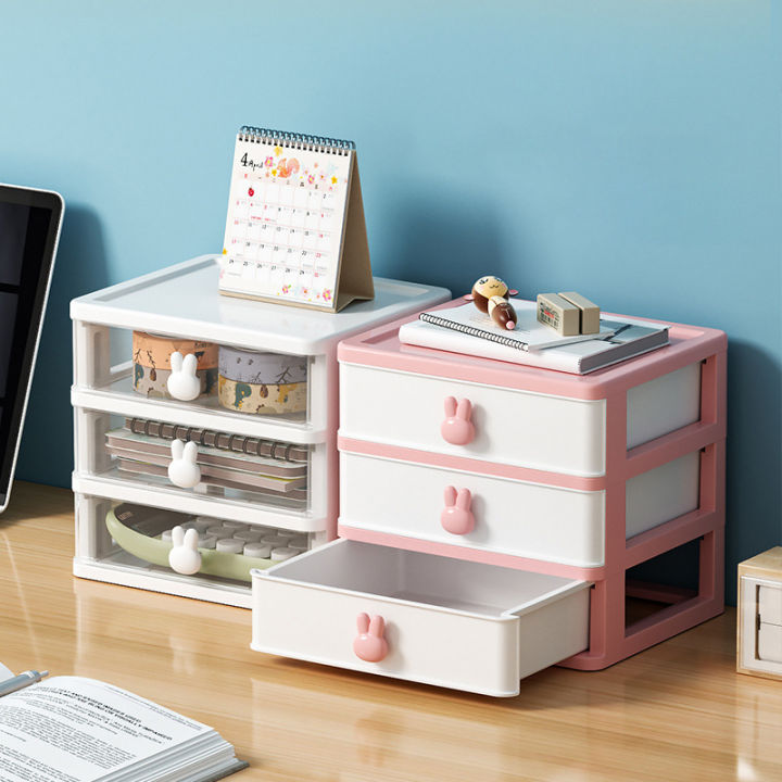 Transparent Desk Organizer Drawer Cute Plastic Clear Organizing Boxes Stationery Storage Box Container for Home School Office