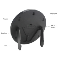 Alarm Clock 12/24 Hour Battery Operated Self-Setting Wall / Desk Mount Calendar Digital Clock for Bedroom Bedside Black.