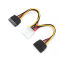 4 Pin IDE Male Molex to Dual SATA Y Splitter Female HDD Power Adapter Cable 1pc. 