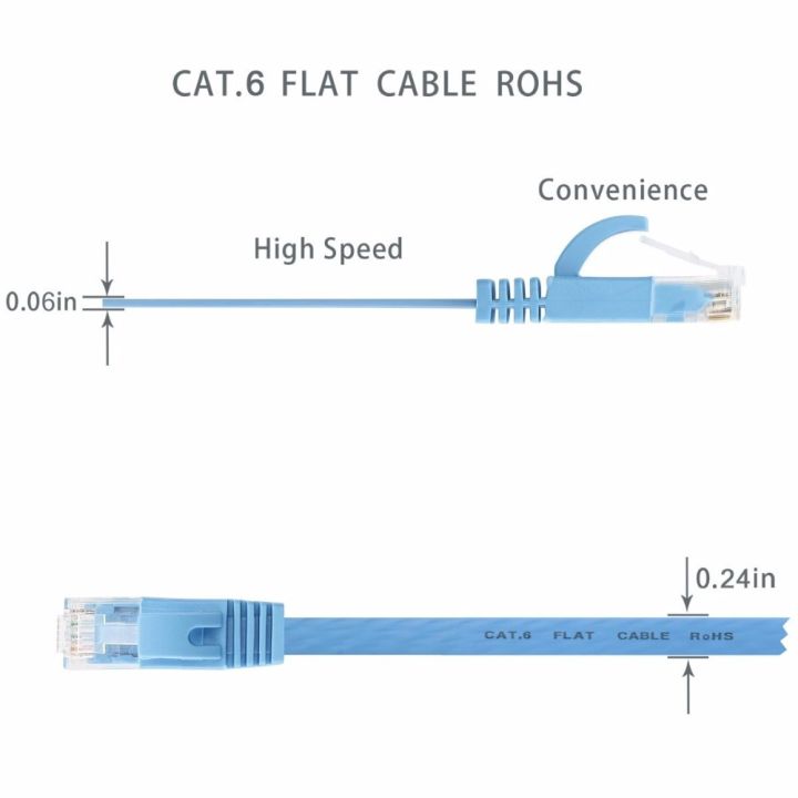 LNYUELEC%200.25m%201ft%20cable%20Pure%20copper%20wire%20CAT6%20Flat%20UTP%20Ethernet%20Network%20Cable%20RJ45%20Patch%20LAN%20cable%20blue/white/black%20color%20-%20Image%205