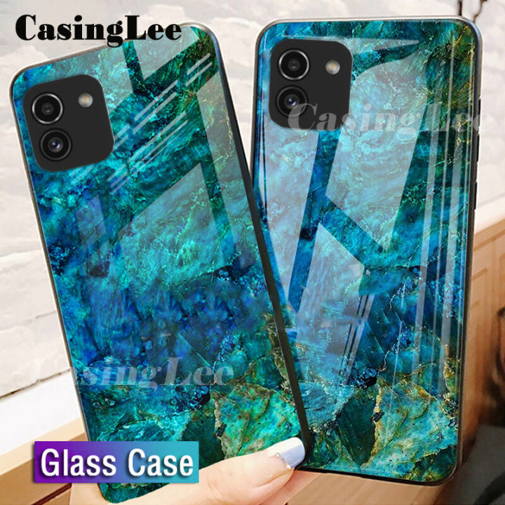 Casinglee%20For%20Samsung%20Galaxy%20A03%20Case%20Fashion%20Marble%20Tempered%20Glass%20Protector%20Soft%20Silicon%20Back%20cover%20for%20Samsung%20A03%20Phone%20cases%20For%20girls%20and%20Boys%20-%20Image%202