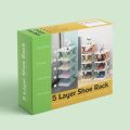 Vertical Shoe Rack - Big Size 5 Tier Shoe Rack Space Saving for Entryway Bedroom Living Room (30x28x17.5cm). 