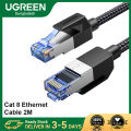 UGREEN NW153  Cat 8 Ethernet Cable - 1M/1.5M/2M/3M/5M/10M/15M/20M - Interface: Pure copper golden-plated Transmission Speed: 40Gbps - 2000MHz Stable Bandwidth - Flexible and Durable. 