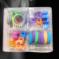 Cute colored Hair Accessories Set: Square Box with Colorful Hair Ties and Mini Hair Clips, suitable for Girls and Children.