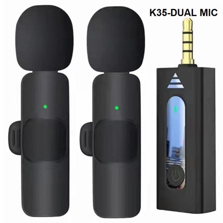 K35%20Dual%20Wireless%20Microphone%203.5mm%20Supported%20for%20Camera,%20Sound%20card,%20Smartphone%20Dual%20Mic%20and%20single%20receiver%20-%20Image%202