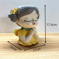 Silicone Mold Flower Fairy Prayer Flower Pot Resin Yellow. 