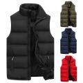 Zipper Solid Color Sleeveless Jackets For Men Winter Coat Waistcoat Body Warmer Vest Male Padded Workwear Casual Jackets Coat. 