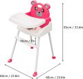 Children's High Chair Baby 4-in-1 Dining Chair Seat Foldable with Tray Height Adjustable.