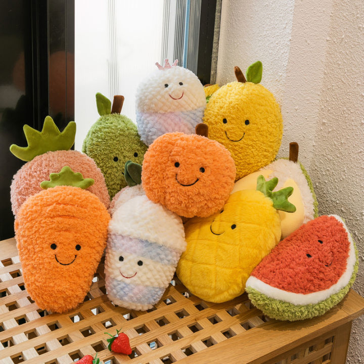 New fruit series plush toys pineapple, strawberry, watermelon doll, wedding throwing doll, grab machine doll, wholesale