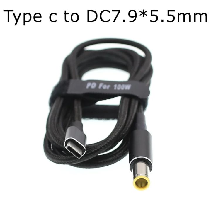 Type C USB C to 7.9*5.5mm Plug Converter Dc Power PD Adapter Charging Cable for Lenovo Thinkpad X60 T60 T61 X200 X201 X220 X230