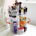 Diamond Acrylic 360 Makeup Organizer 360 Rotating Cosmetic Organizer with Brush Lipstick Holder Storage bix super shop. 