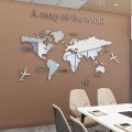 【Fashion】3d Wall Solid Acrylic World Map For Living Room Office Home Decor World Map Wall Decals Mural For Kid.