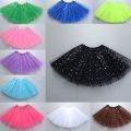 Children Kids Girls Shiny Sequins Ballet Skirts Elastic Mesh Tutu Ballerina Dress Gymnastics Dancing Skirt Princess Pettiskirts. 
