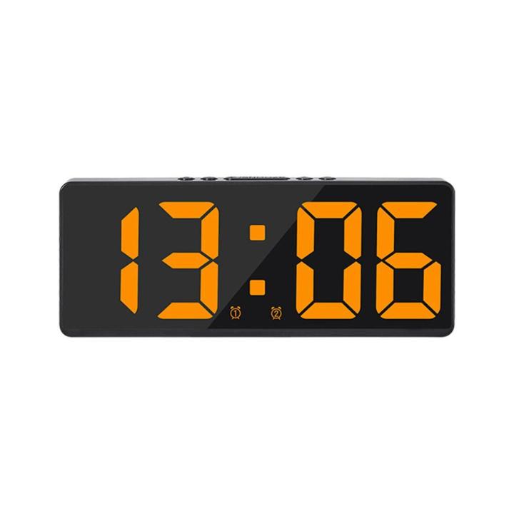 Mirror Digital Alarm Clock Voice Control Table Clock Snooze Night Mode LED Clocks Do Not Disturb Mode Desktop Watch C