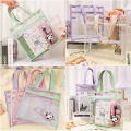 Transparent Cartoon Exam Bags Double Layer Large Capacity File Bags Student Handbags.